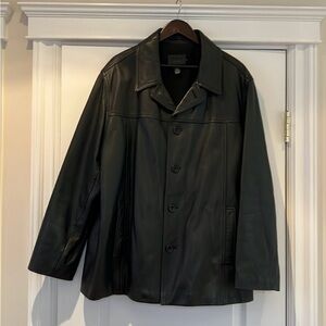 JCrew Vintage Leather Car Coat